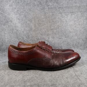 Bostonian Dress Shoes Mens 12 Derby Oxford Leather Cap Toe Brown Classic Formal